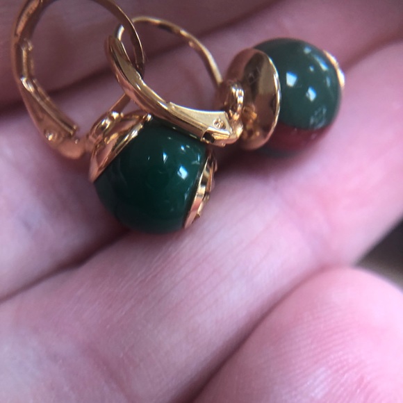 GUCCI Green Red Web Striped Earrings NEW IN GUCCI BOX - Picture 10 of 13